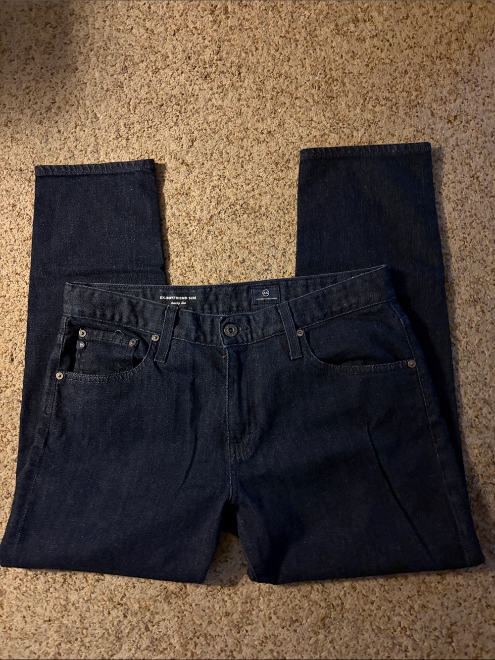 Women’s AG Adriano Goldschmied Dark Blue Ex-Boyfriend slim slouchy slim New 30 R